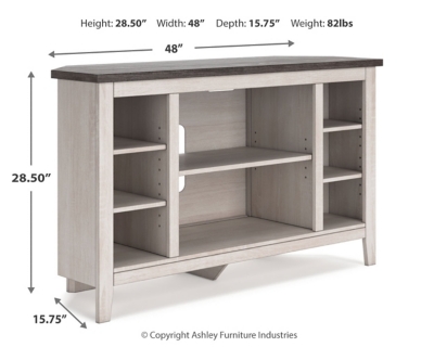 Dorrinson Corner TV Stand Dimensions