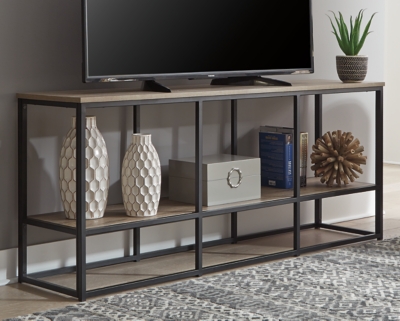 Wadeworth 65" TV Stand, Brown/Black, large