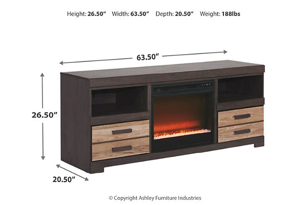 Harlinton 63" TV Stand with Electric Fireplace | Ashley ...