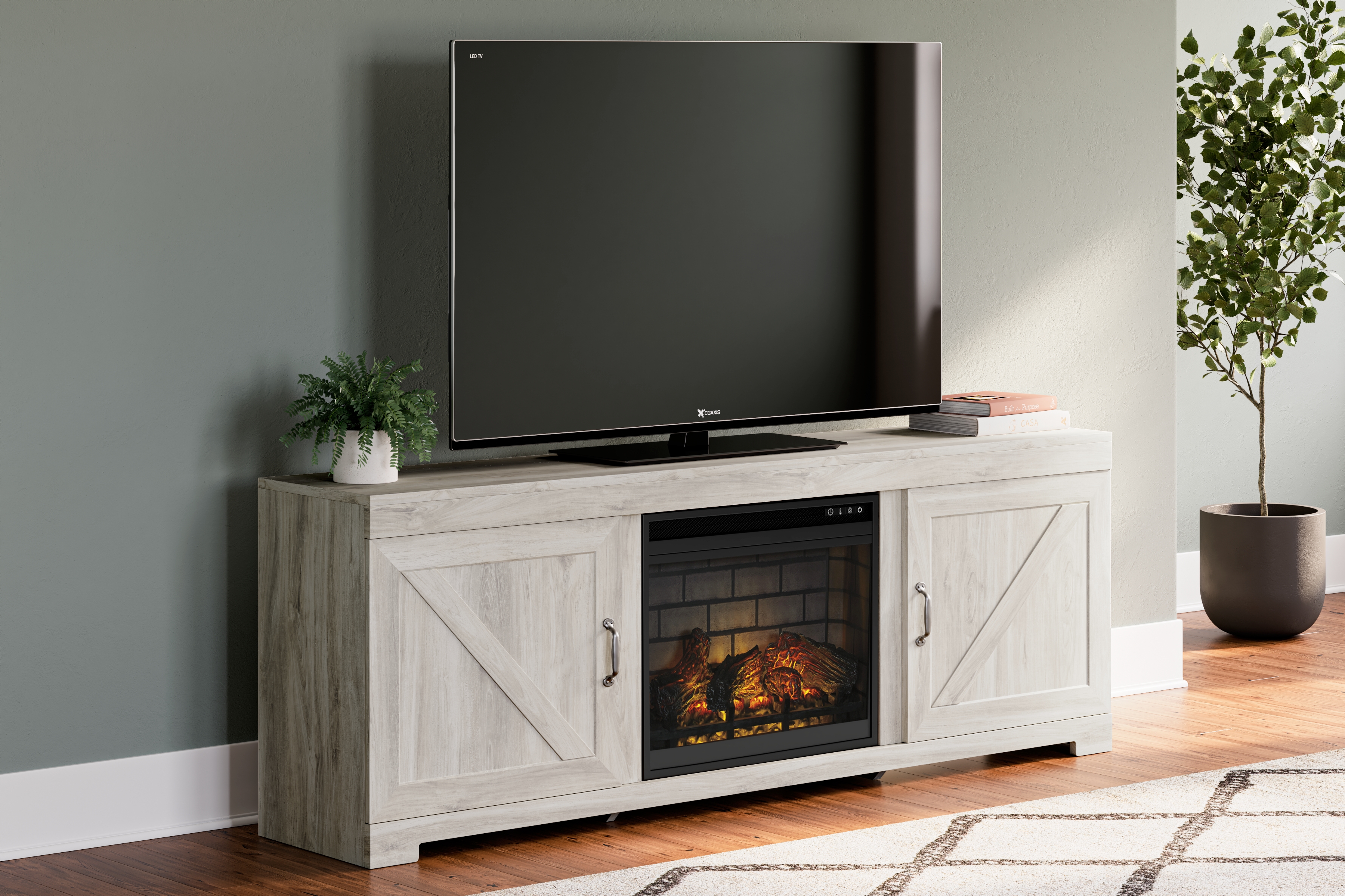 Bellaby 72 TV Stand with Electric Fireplace | Mackenzie Furniture