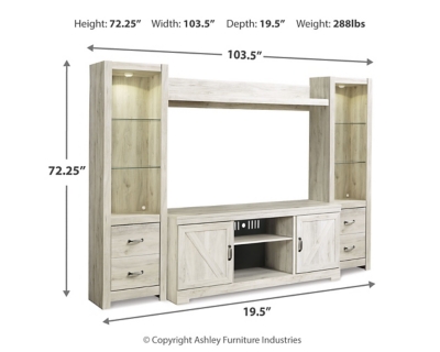 Bellaby 4-Piece Entertainment Center, Whitewash, large