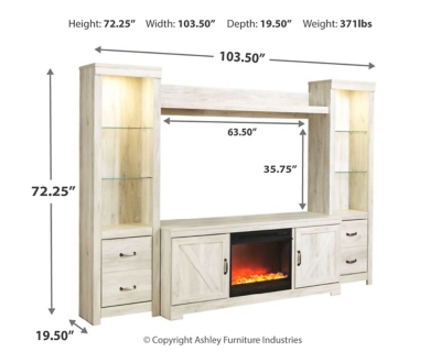 Bellaby 4 Piece Entertainment Center With Fireplace Ashley