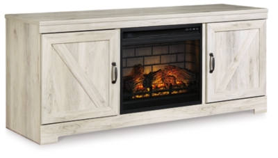 Bellaby 63" TV Stand with Electric Fireplace, Whitewash, large