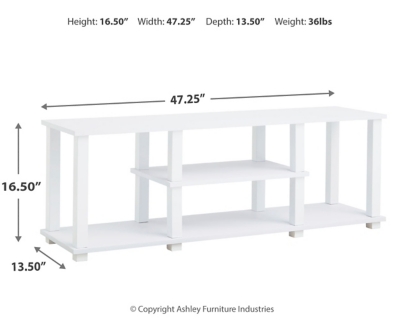 Baraga 48" TV Stand, White, large