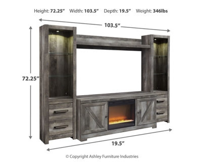 Wynnlow 4-Piece Entertainment Center with Electric Fireplace, , large