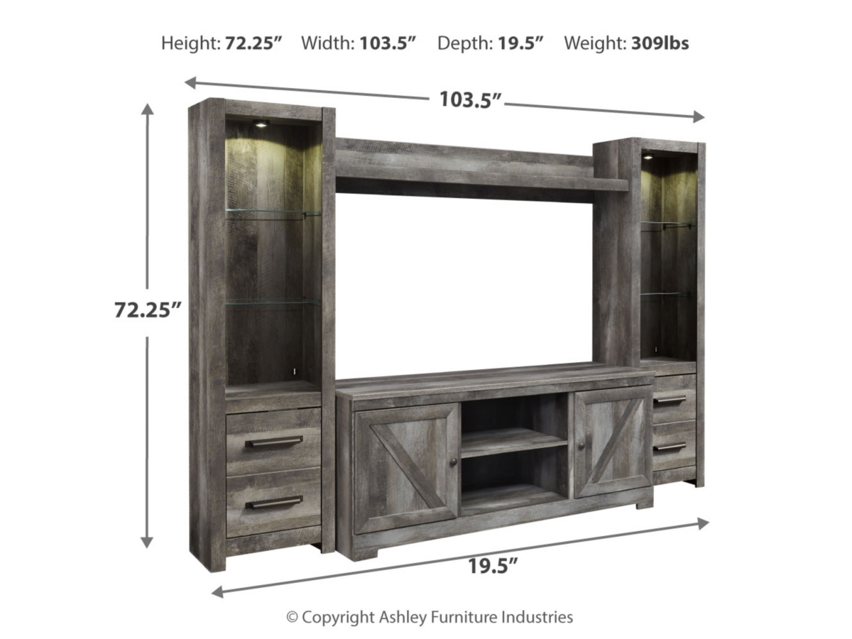 Wynnlow 4 Piece Entertainment Unit - Gray