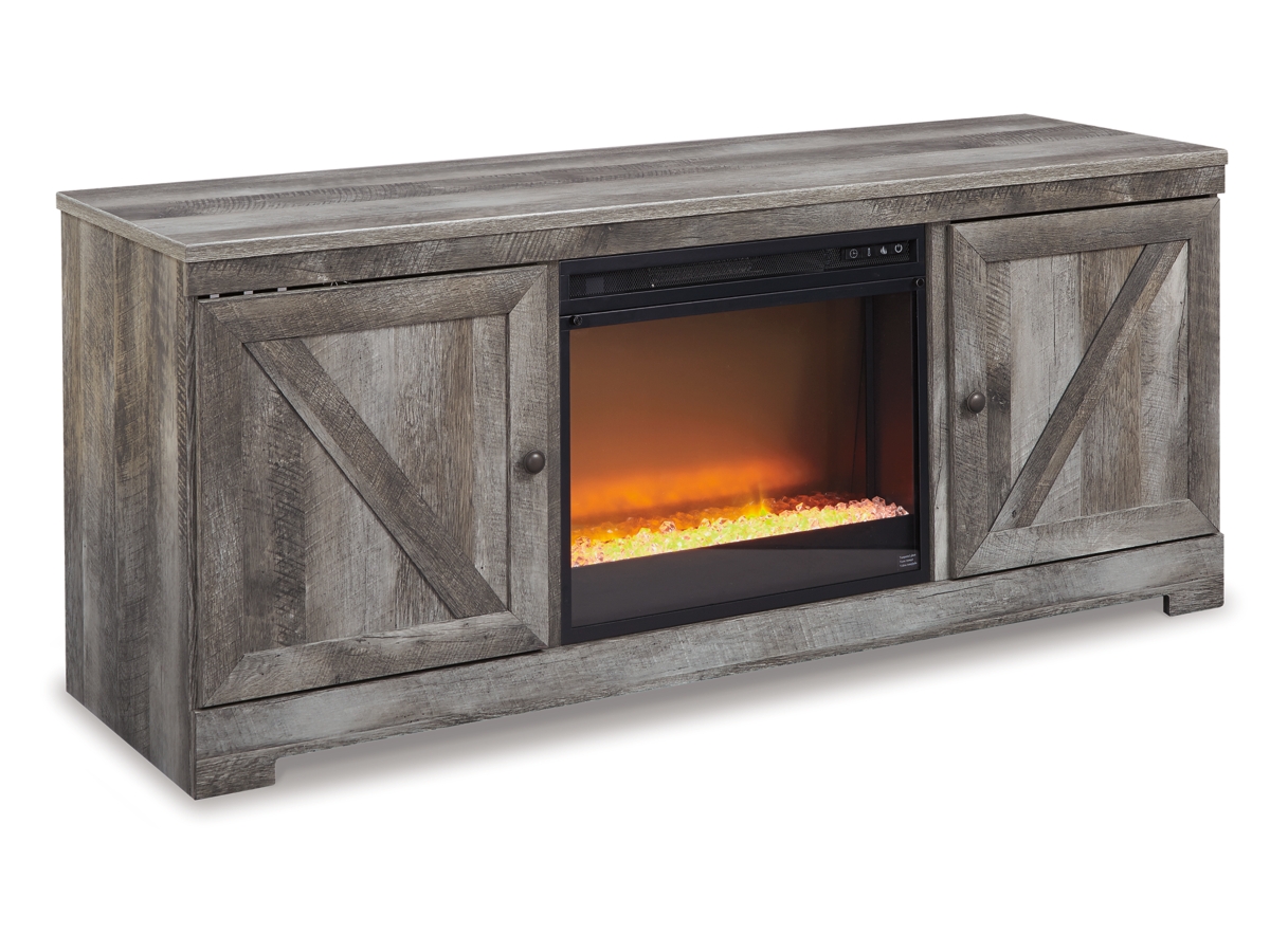 Wynnlow TV Stand with Fireplace - Gray