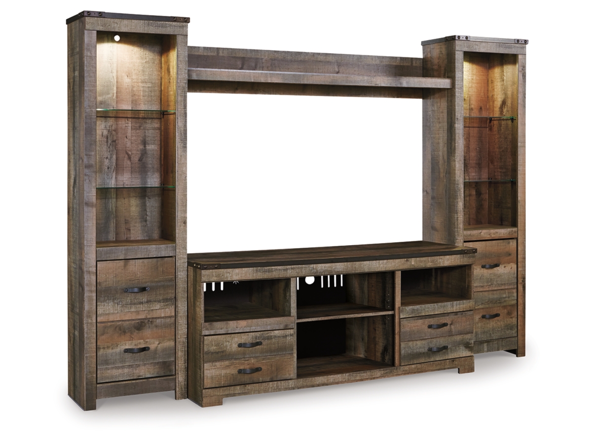 Trinell 4 Piece Entertainment Unit - Brown