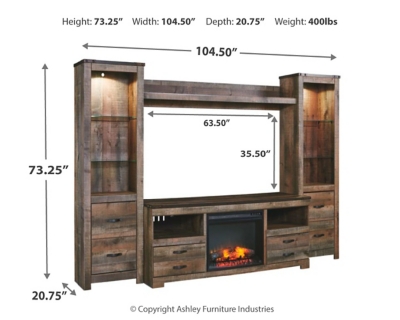 Trinell 4 Piece Entertainment Center With Fireplace Ashley