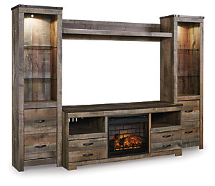 Trinell 4-Piece Entertainment Center with Electric Fireplace, , large