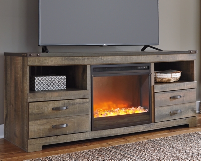 Trinell 63" TV Stand with Electric Fireplace, , large