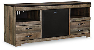 Trinell 63" TV Stand with Wireless Pairing Speaker, , large