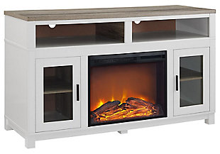Fireplace Kadin Electric TV Stand for TVs up to 60", White, large