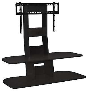 Two Shelved Ajax TV Stand with Mount for TVs up to 65", Black, large