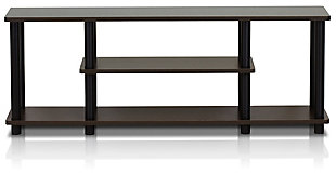 Furinno Turn-N-Tube 3D 3-Tier for up to 55" TV Stand, Black/Dark Brown, rollover