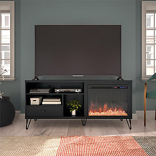 Ameriwood Ashton Fireplace TV Stand for TVs up to 65", Black, rollover