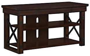 Ameriwood Home Broadmore Wood Veneer TV Stand for TVs up to 50", Brown, large