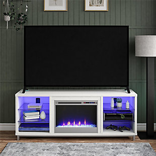 Ameriwood Home Norton Fireplace TV Stand for TVs up to 70", White, rollover