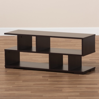 Baxton Studio Arne Dark Brown Wood TV Stand, , rollover