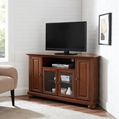 Alexandria 48 Corner TV Stand, Dark Brown