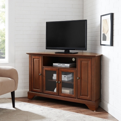 Crosley Lafayette 48" Corner Tv Stand, Dark Brown, large