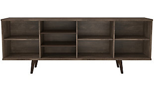 International Home Distressed 3-Cabinet TV Stand, Brown, large