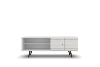 Manhattan Comfort Liberty 62.99" TV Stand in White, White, large