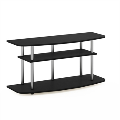 Furinno Moretti Modern Lifestyle TV Stand Furinno Frans Turn-N-Tube 3-Tier TV Stand for TV up to 46 Inch, Black Oak, Black, large