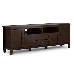 Solid Wood 72" Rustic TV Stand, Brown, large