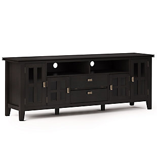 Artisan Solid Wood 72" Contemporary TV Stand, Dark Brown, large