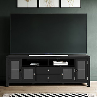 Cosmopolitan Solid Wood 72" Contemporary TV Stand, , rollover