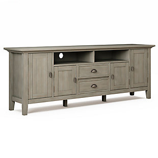 Redmond Solid Wood 72" Rustic TV Stand, Gray, large