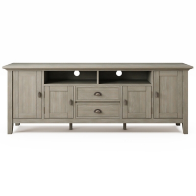 Redmond Solid Wood 72" Rustic TV Stand, Gray, large