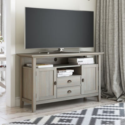 Redmond Solid Wood 54" Rustic TV Stand, Gray, large
