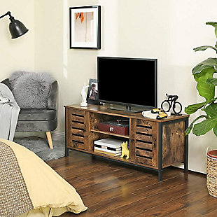 Rustic 50" TV Stand With Adjustable Shelves, , rollover