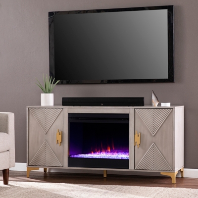 Southern Enterprises Rhada Color Changing Fireplace with Media Storage, , large