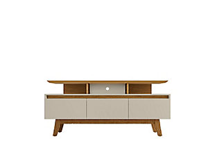 Manhattan Comfort Yonkers 62.99 TV Stand in Off White and Cinnamon, Off White, large