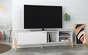 Manhattan Comfort Bowery 72.83 TV Stand in White and Oak, White/Oak, rollover