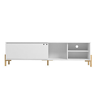 Manhattan Comfort Bowery 72.83 TV Stand in White and Oak, White/Oak, large