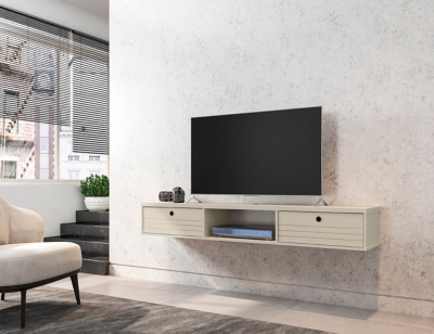 floating entertainment center grey