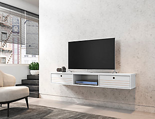 Manhattan Comfort Liberty 62.99 Floating Entertainment Center in Off White, White, rollover