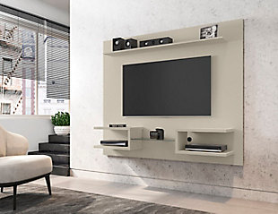 Manhattan Comfort Plaza 64.25 Floating Entertainment Center in Off White, Off White, rollover