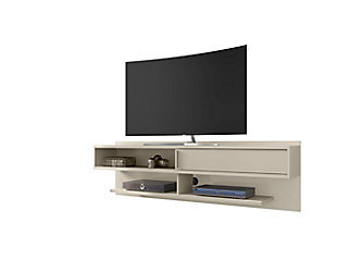 Manhattan Comfort Astor 70.86 Floating Entertainment Center in Off White, Off White, large