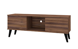 Manhattan Comfort Doyers 53.15 TV Stand in Nut Brown, Brown, large
