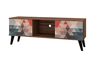 Manhattan Comfort Doyers 53.15 TV Stand in Multi Color Red and Blue, Multi Red/Blue, large