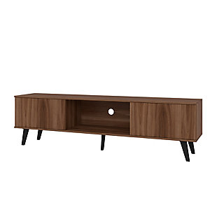 Manhattan Comfort Doyers 70.87 TV Stand in Nut Brown, Brown, large