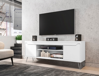 W600000637 Manhattan Comfort Baxter 62 TV Stand, White sku W600000637