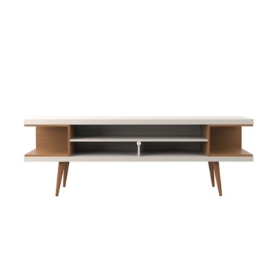 Manhattan Comfort Utopia 70.47 TV Stand in Off White and Maple Cream, Off White/Maple, large