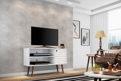 Manhattan Comfort Liberty TV Stand 42.52 in White, White, rollover