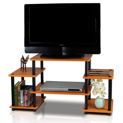 Turn-N-Tube No Tools Entertainment Center, Light Cherry/Black